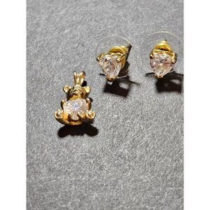 Ross Simons Gold over sterling earrings and bear pendant